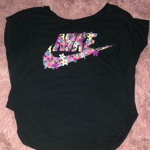 Nike floral swoosh tshirt